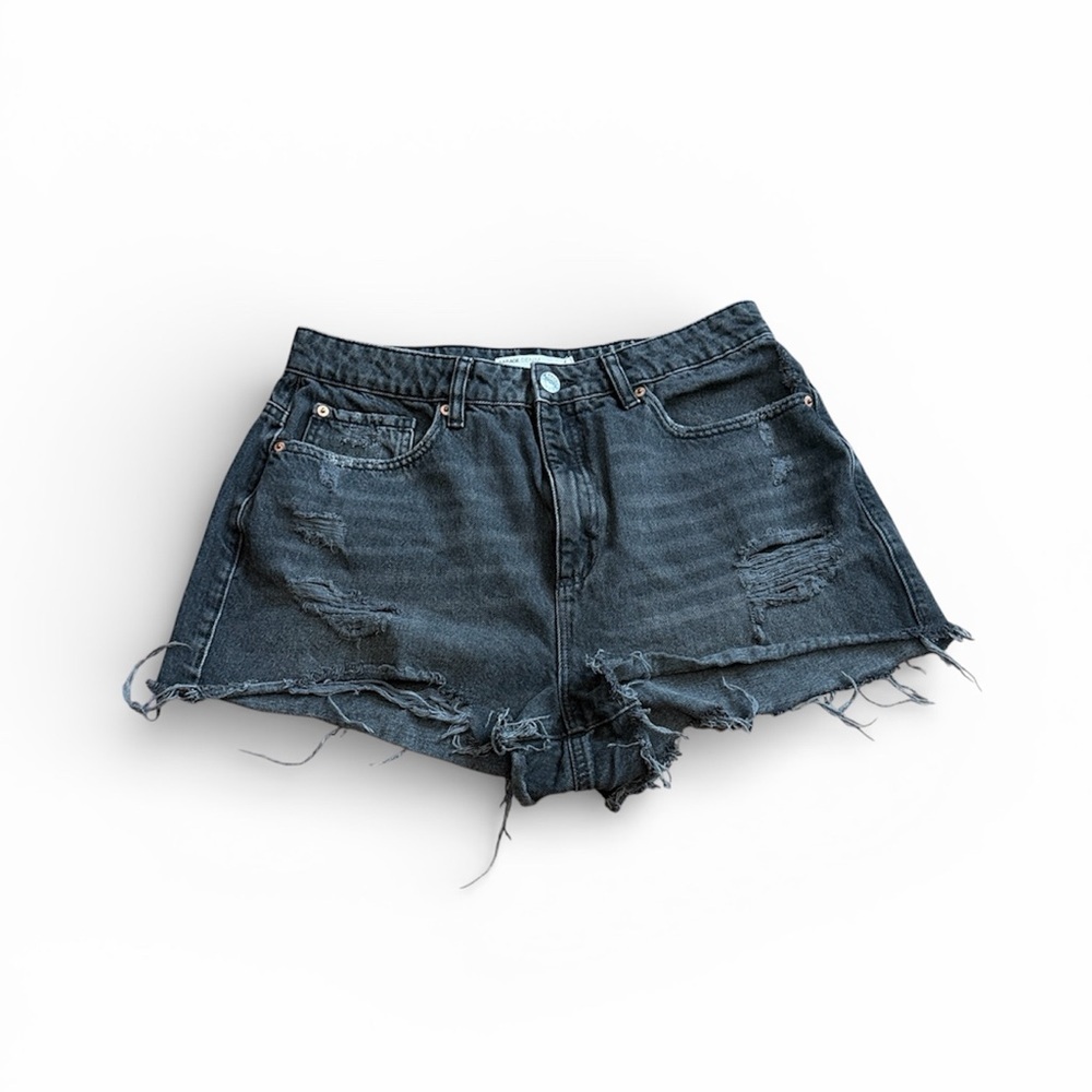 Garage Black Denim Mini Shorts